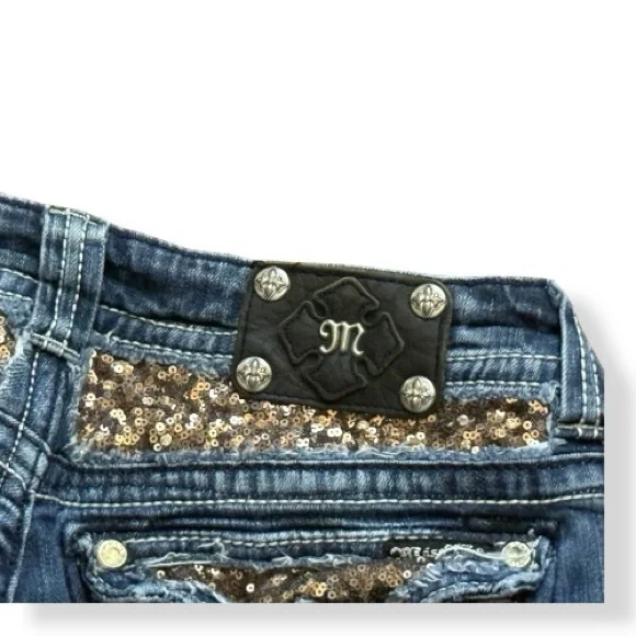 Miss Me Women's Blue Straight Leg Jeans Size 32 - Picture 4 of 9